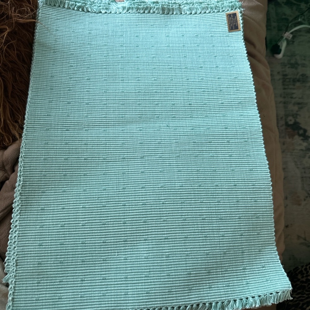 Pier 1 Classic Mat Placemat – Celadon Green Woven Fringe